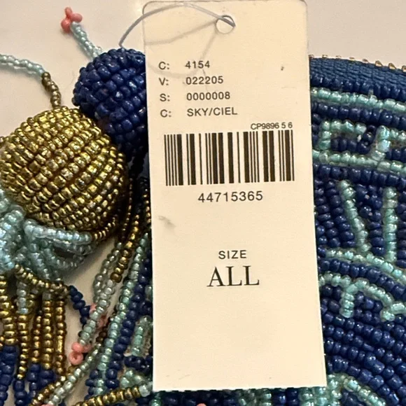 Anthropologie Beaded Clutch Pouch – Colorful Heart & Floral Design – NWT - Picture 5 of 5